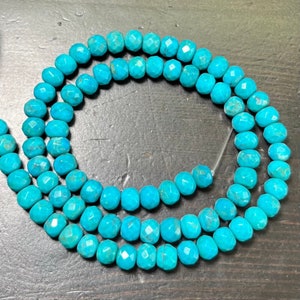 6mm Nacozari Facettierte Rondelle, AA Blau, 15.9 inch Strang.
