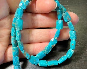 7x10mm Nacozari Turquoise Rectangles. A Blue. 15.75 inch strand.