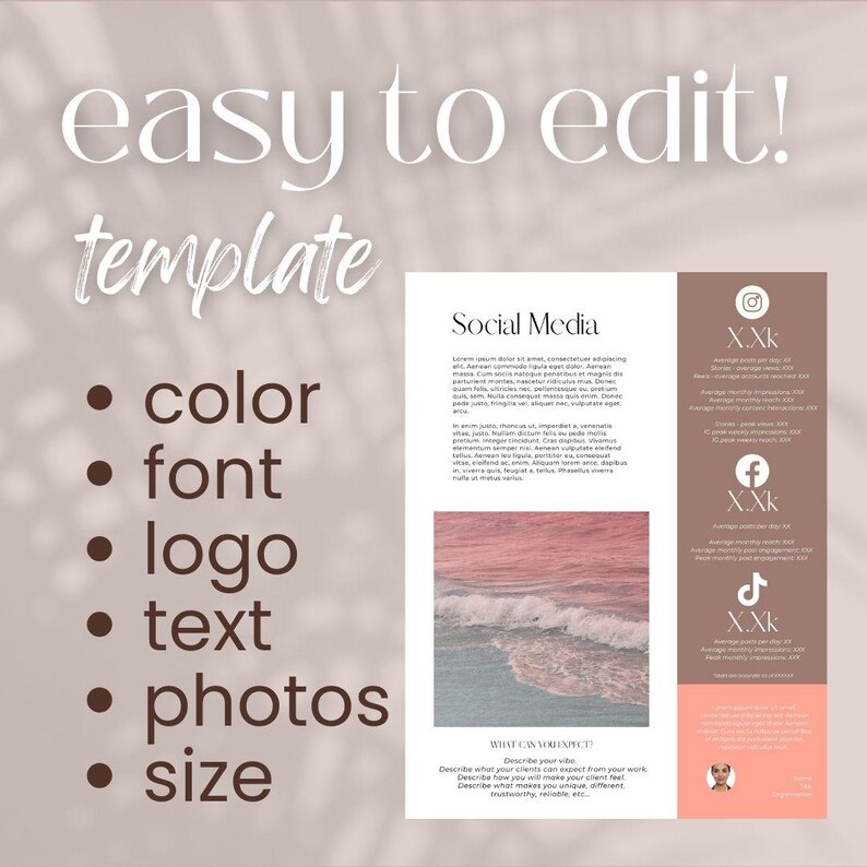 8-page Customizable Canva Media Kit | Pitch Deck Template; Includes ...