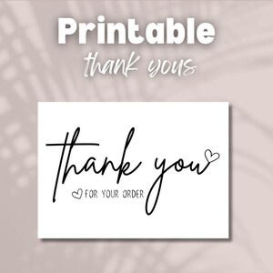 Bonitas tarjetas imprimibles con la frase "Gracias por su pedido", de Poshmark, Mercari, herramientas para pequeñas empresas, 2,5" x ~ 1,5", con o sin borde
