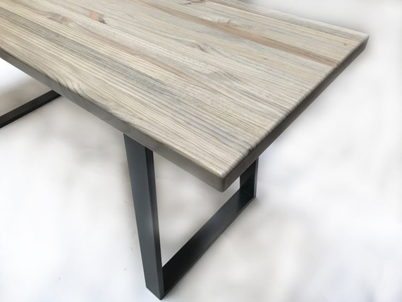 Wooden Desk With Metal Legs Steel Legs Table Rectangular Etsy