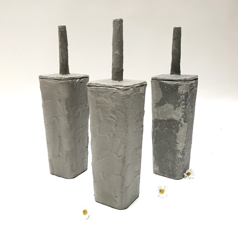 Toilet brush holder handmade with concrete. Industrial toilet Etsy
