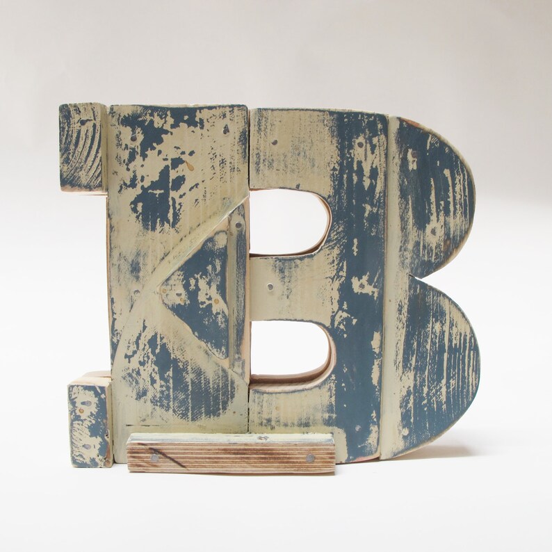 Wooden letters B. Industrial letters. Wall hanging Etsy