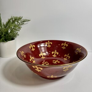 Fleur De Lis Burgundy + Gold Decorative Bowl Andrea by Sadek