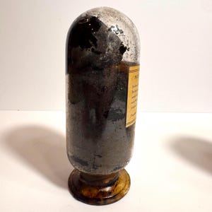 RARE Antique Apothecary Inverted Show Globe Blown In Mold, B.I.M. “Natural Sodium Salicylate” WM. S. Merrell Co. image 3