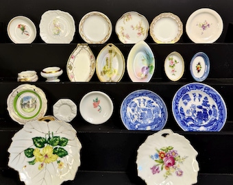 Antique Butter Pats + Salt Cellars • Small Mini Porcelain Plates •