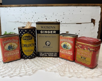 Aluminum Mid-century 9-piece Spice Canister Set and Holder by