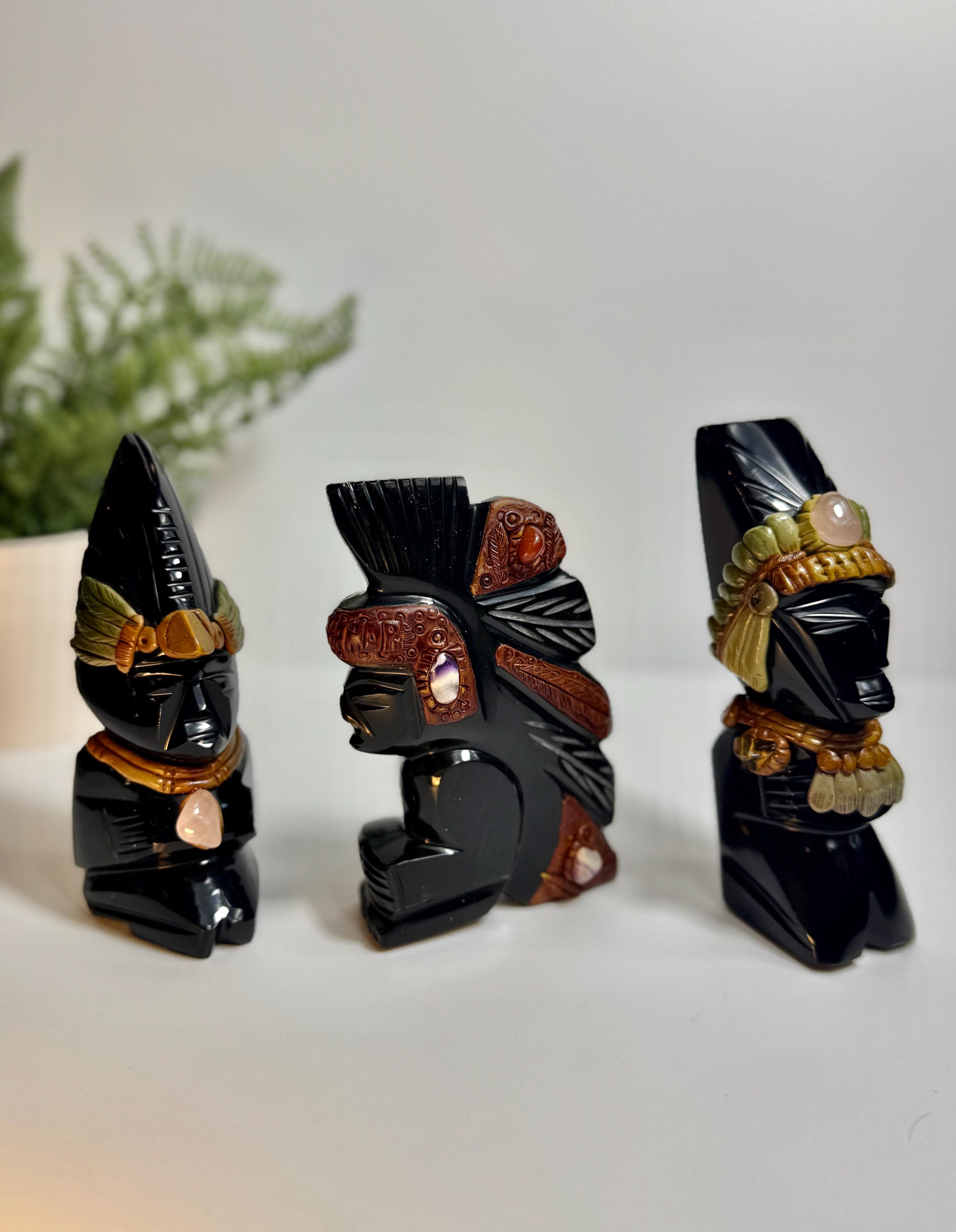 最高 Mexican Etsy - Statue Obsidian 置物