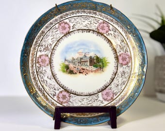 1900 Paris Exposition Universelle Worlds Fair Souvenir Plate • Grand Palais Scene • Antique French Porcelain