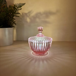 Blush Prism Glamp • Vintage Pink Glass Mini Glow Lamp