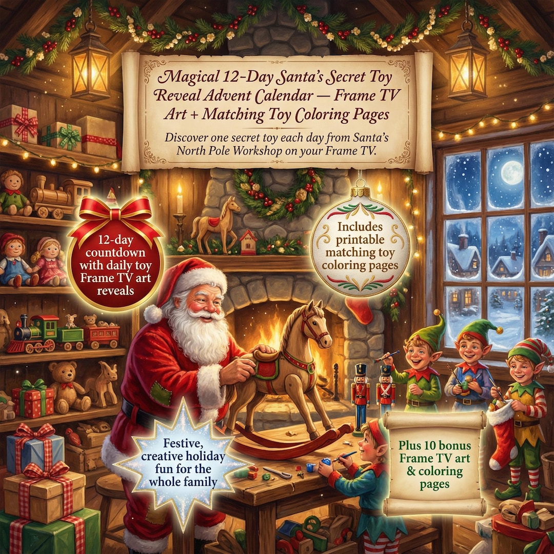 12-day Advent Calendar Frame TV Art, Advent Calendar 2025 Digital ...