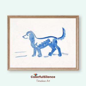 Blue Dog Watercolor Painting, Dog Print, Great Dane Dog Art, Vintage Dog Illustration, Dog Lover Gift, Dog Nursery Print, Farmhouse Decor