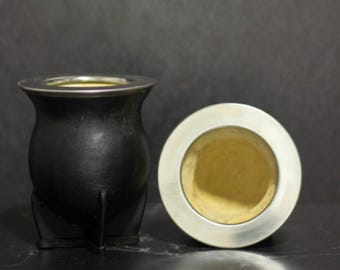 Trucker Leather Mate Gourd With Stainless Steel Ring. Argentinian, Handcrafted, Gift, Yerba Mate, Tea and Infusions, Regional Product.