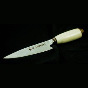 Knife With Polished Bone Handle. Argentinian, Handcrafted, Gift, BBQ, Cooking, Stainless Steel, Gaucho, Steak, Carving.