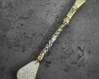 Argentina World Cup Champions Bronze and Nickel Silver Mate Straw. Gift, Yerba Mate, Regional Product, Handcrafted, Messi, Maradona, Gaucho