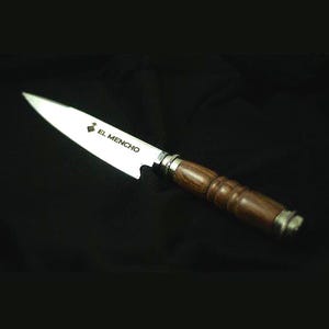 Knife With Metal and Carved Wooden Handle. Argentinian, Handcrafted, Gift, BBQ, Cooking, Stainless Steel, Gaucho, Steak, Carving.