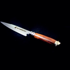Knife With Wooden And Nickel Silver Handle. Argentinian, Handcrafted, Gift, BBQ, Cooking, Stainless Steel, Gaucho, Steak, Carving.