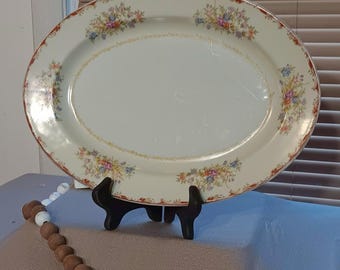 Piatto in porcellana floreale giapponese vintage • Rifiniture dorate, arredamento cottage
