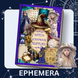 Benodigdheden voor heksenplakboeken: prachtige efemere heksen voor scrapbooking, junkjournaling en decoupage, materialen voor perfecte junkjournalen