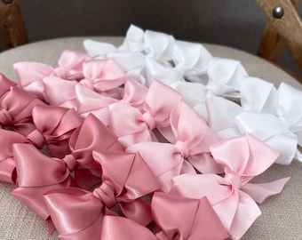 Handmade Satin Ribbon Bows - Set of 6 - Gift Box Decoration