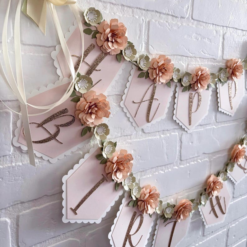 Boho Blumen Hochstuhl Banner: Mädchen 1 Bild 8