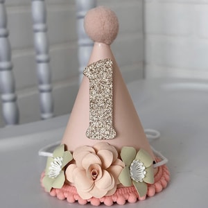 Boho Blumen Hochstuhl Banner: Mädchen 1 Party Hat