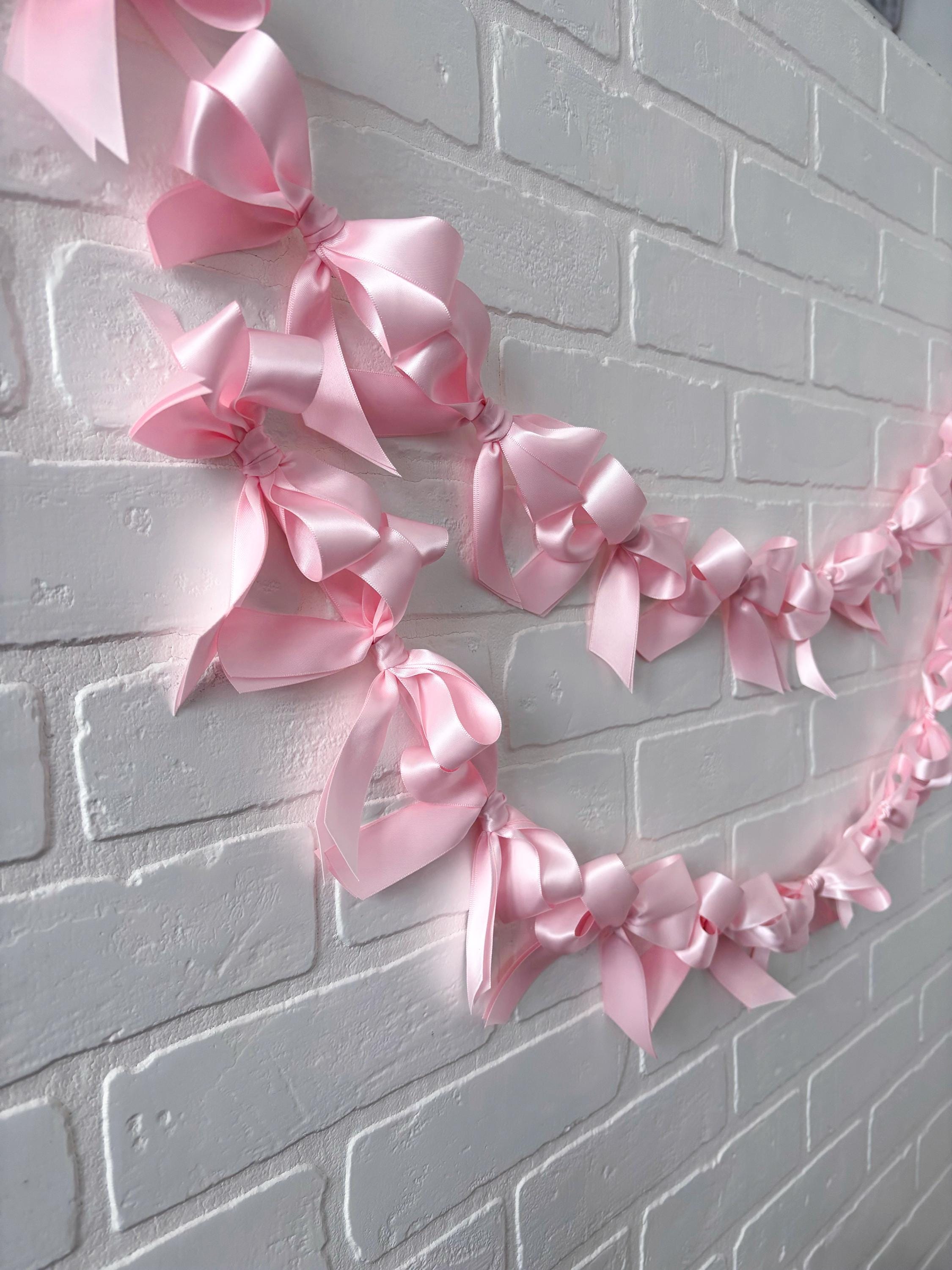 Handmade Satin Bow Garland: Coquette Party Decor