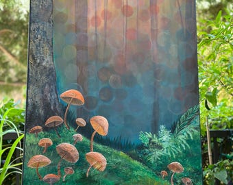 Whispers of the Enchanted Grove (Painting on canvas)