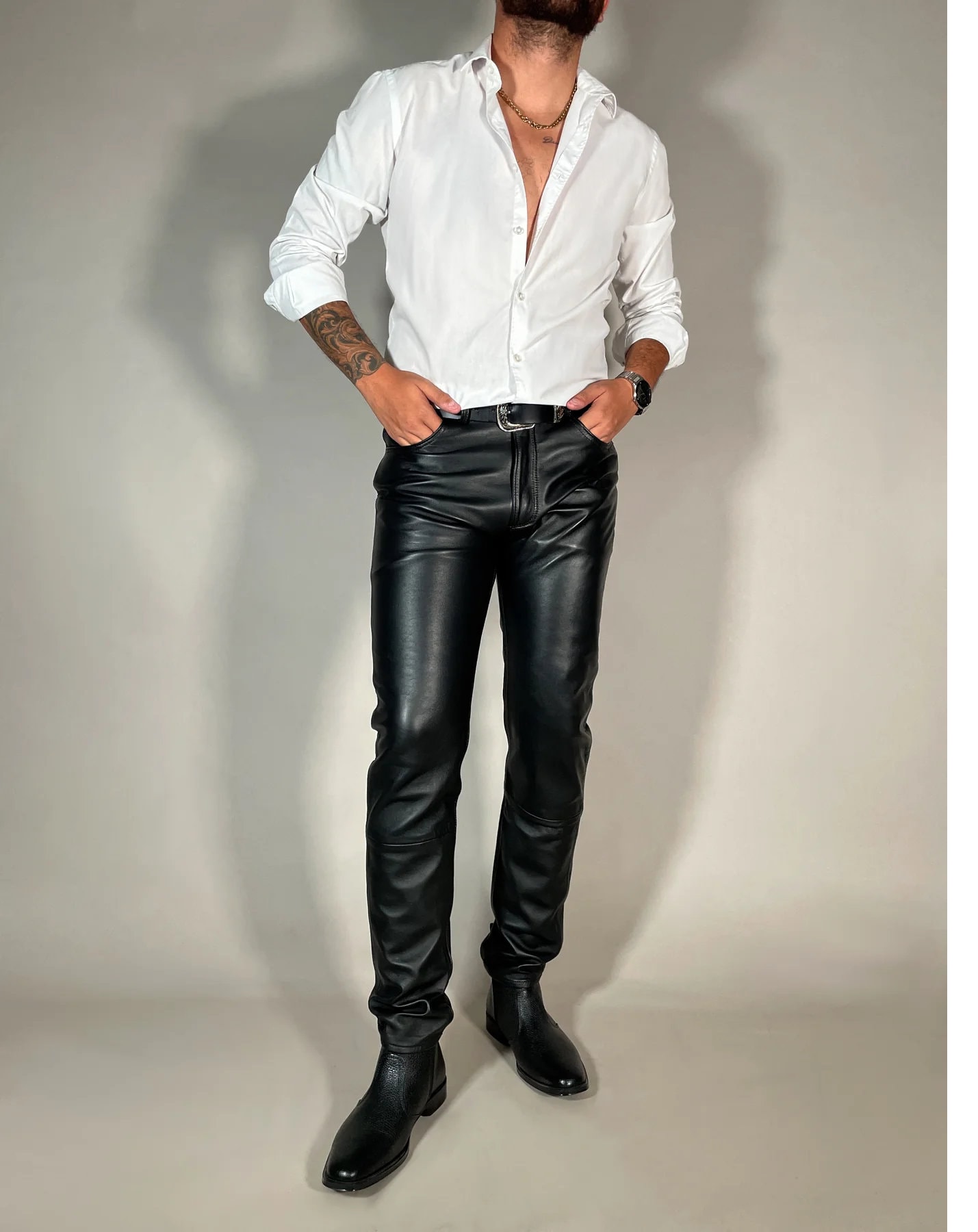 Mens faux leather trousers uk new arrivals