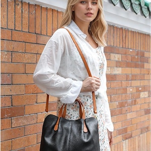 Damen Leder Hobo Bag - Handtasche mit großer Kapazität, modische Schultertasche, Vintage-Stil Lässige Tasche für den täglichen Gebrauch, Designer-Handtasche