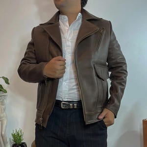Men’s Premium Brown Leather Aviator Jacket – Vintage Style Bomber Jacket for Fall, Winter, and Outdoor Adventures