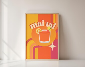 Mai Tai Wall Art - Cocktail Wall Art - Digital Print