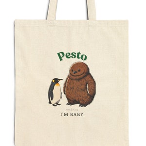 Katoenen canvas draagtas Pesto de gigantische babypinguïn