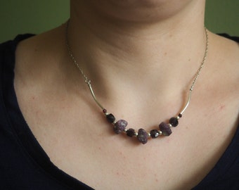 Elegantly Simple Raspberry Red Ruby Necklace