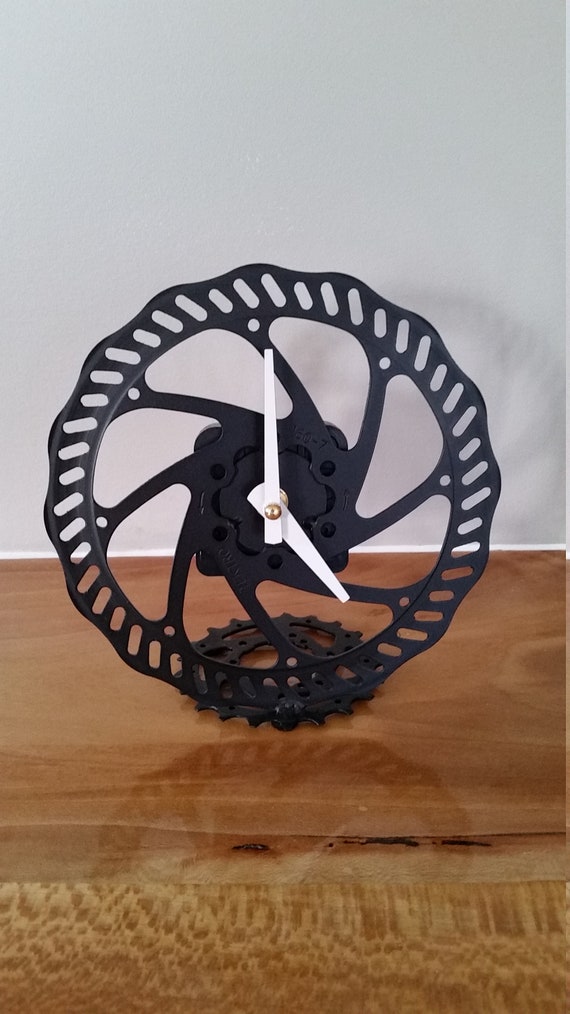 Mountain Bike Rotor Desk Clock With Black And White Etsy