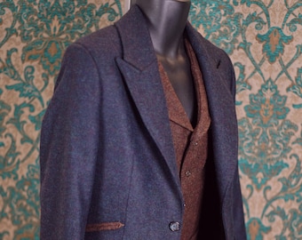 Herringbone Tweed Suits----In Denim Blue and Brown