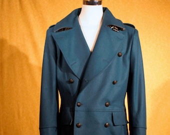 Wool Melton Trench Coats----custom Made in Air Force Blue - Etsy