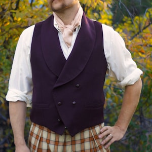 Wool Double-Breasted Vests----With Shawl Collars