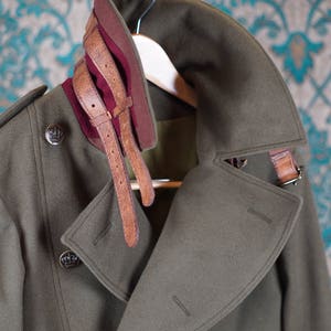 Olive Wool Greatcoats----With Waxed Leather Detailing