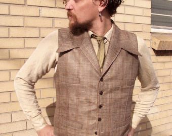 Wool and Silk Plaid Suits---Retro Vests and Pants Custom Made