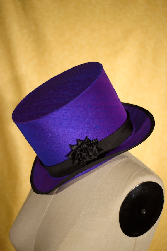 帽子 MEYAME COTTON SILK HAT Purple Silk Top Hats----completely Hand Sewn - Etsy