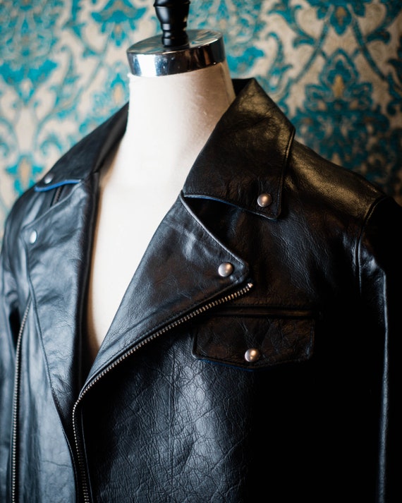 Vestes de moto en cuir de cheval authentiquesAvec le dos de la cathedrale Etsy Canada