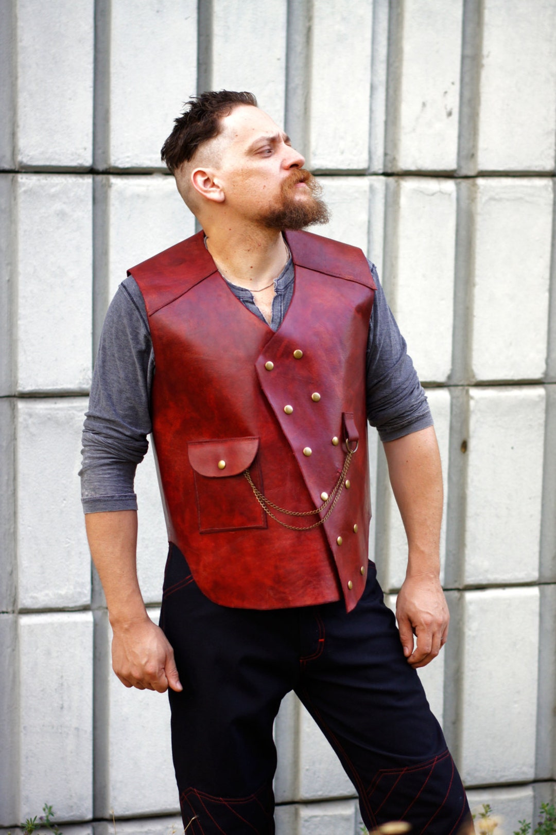 トップス 30's OIL NUBUCK LEATHER VEST Amazon.com: Men's motorcycle nubuck leather vest with