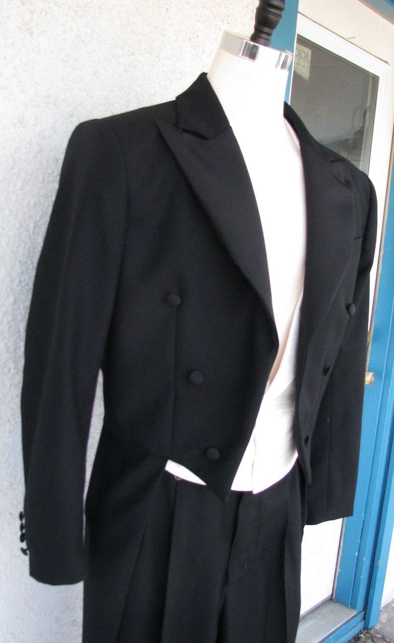 New Vintage Tuxedos, Tailcoats, Morning Suits, Dinner Jackets White Tie Tailcoat Vest and Pant---Custom Made Muslin Fit $2,575.00 AT vintagedancer.com