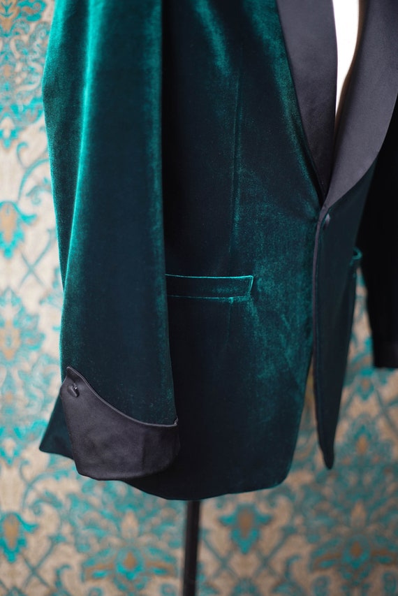 Hunter green velvet tuxedo jacket best sale