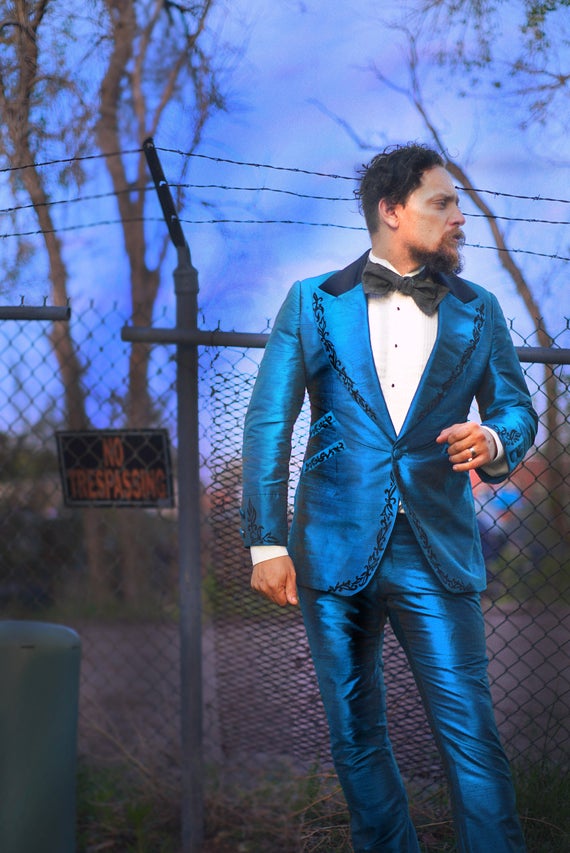 Blue store silk tuxedo