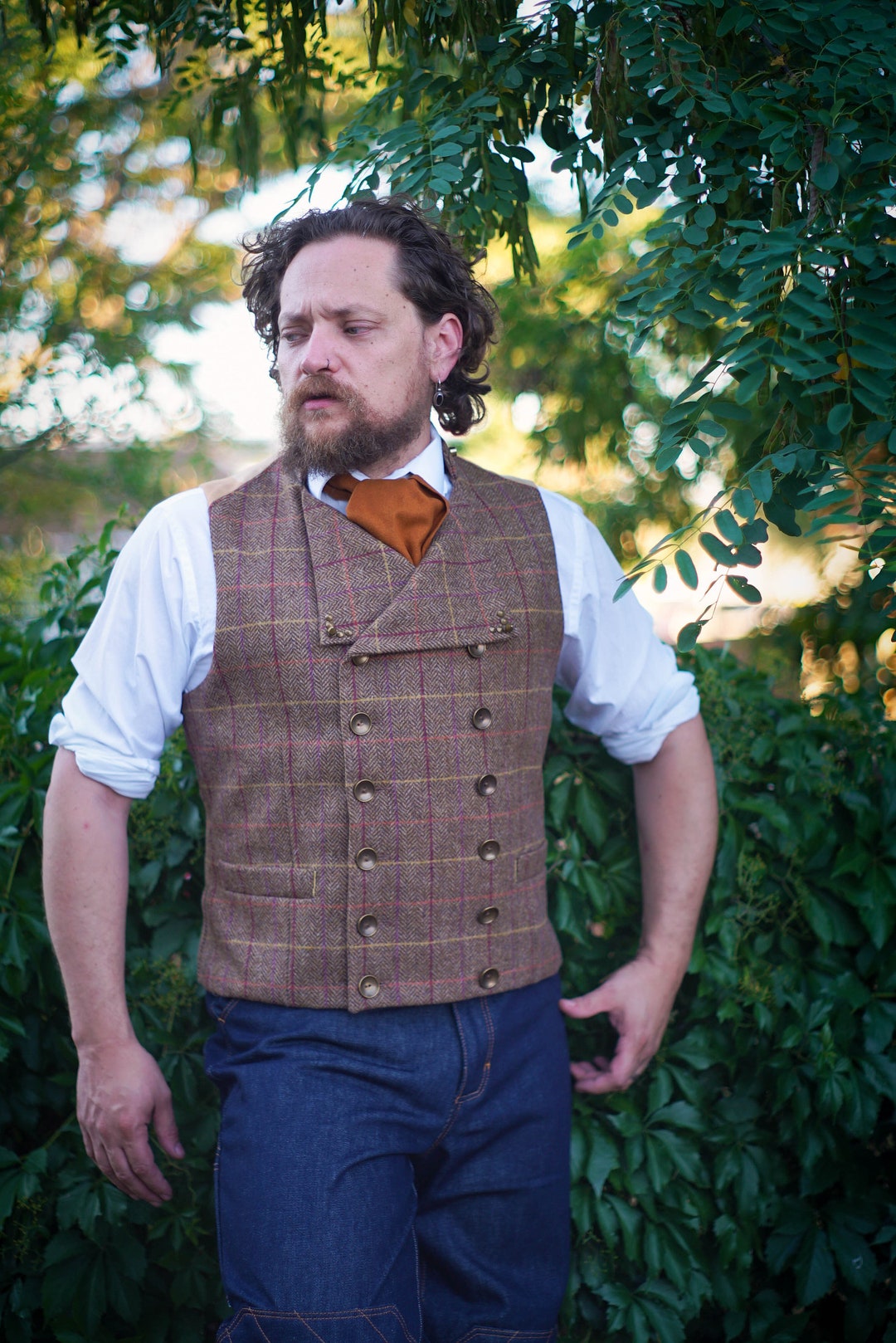 Custom Tweed Vestsregency Style in Windowpane Check - Etsy