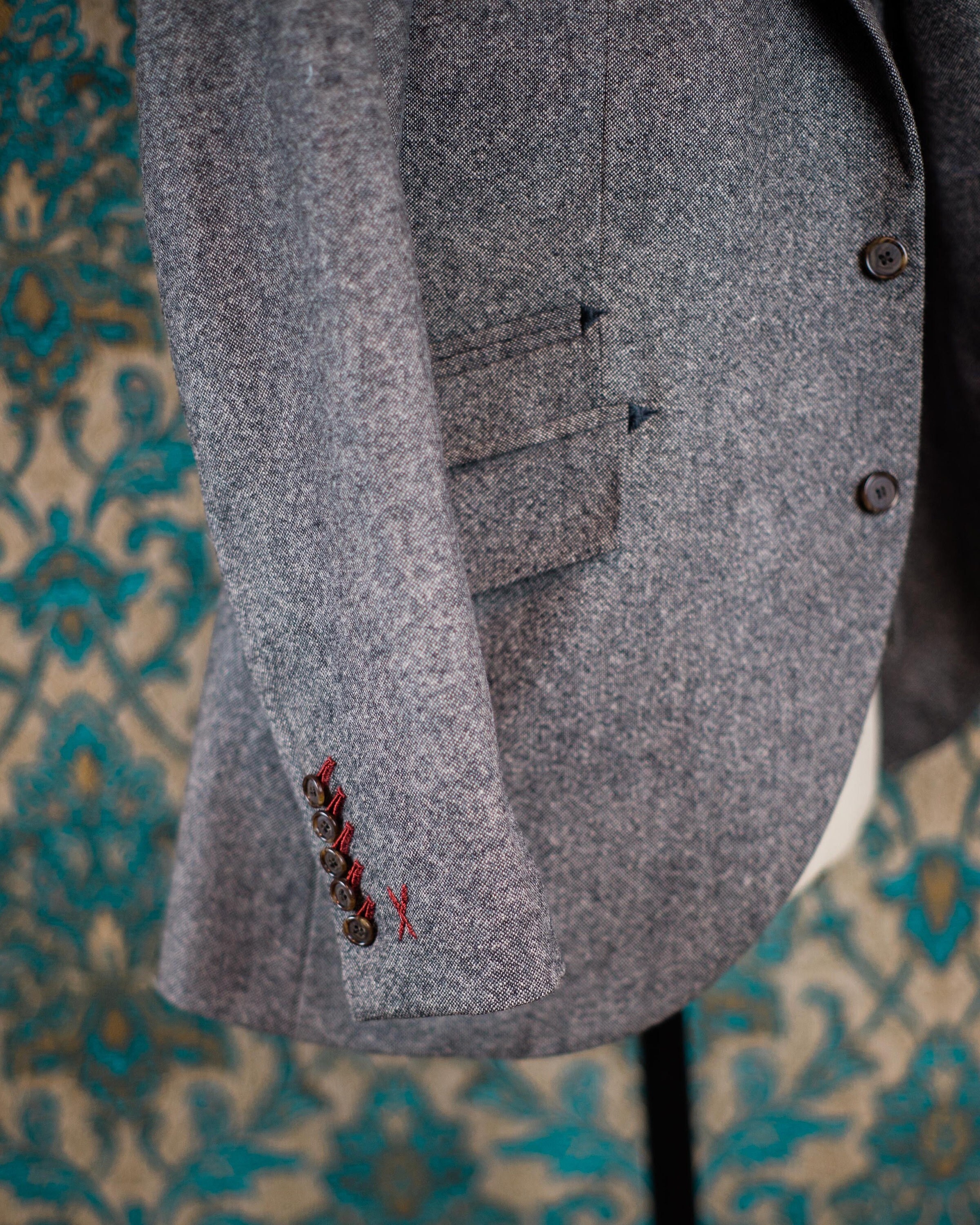Costume Tweed Vert Sur Mesure Green Bros 1974 - Taille 42