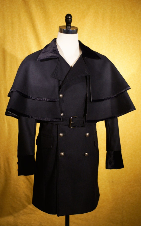 Coat with shoulder cape sale