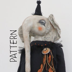 Elephant EPATTERN-primitive cloth doll craft digital download sewing pattern-PDF Brenda Sanker